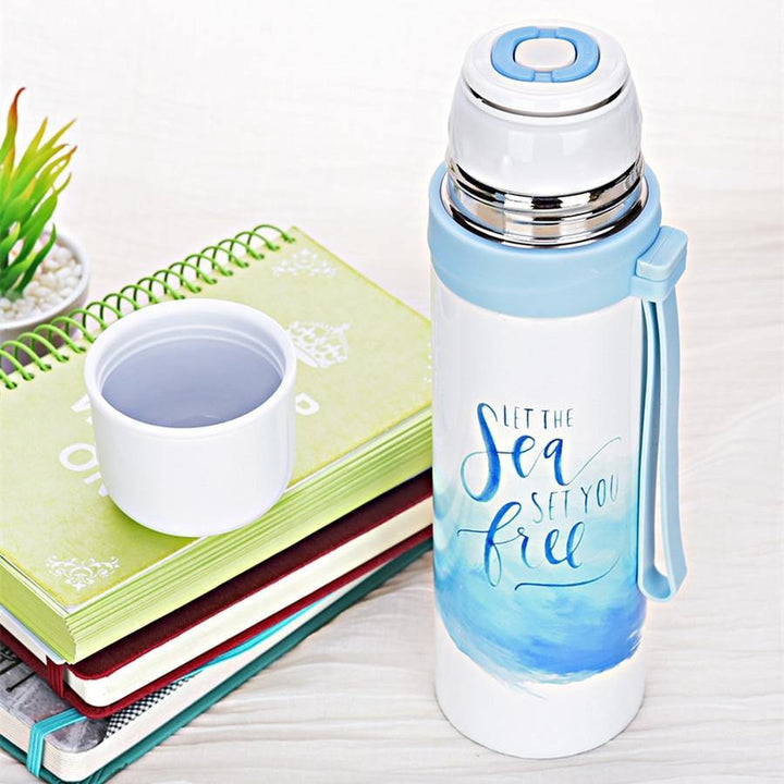 Flamingo Pattern Insulated Water Cup Portable Water Bottle Stainless Steel Material Bottle - MRSLM