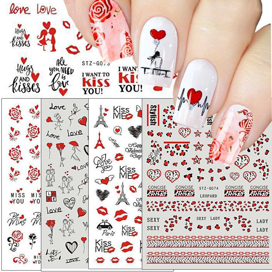 3D Nail Art Stickers Rose Cupid Eros Love Lip Adhesive Valentine's Day Stickers - MRSLM