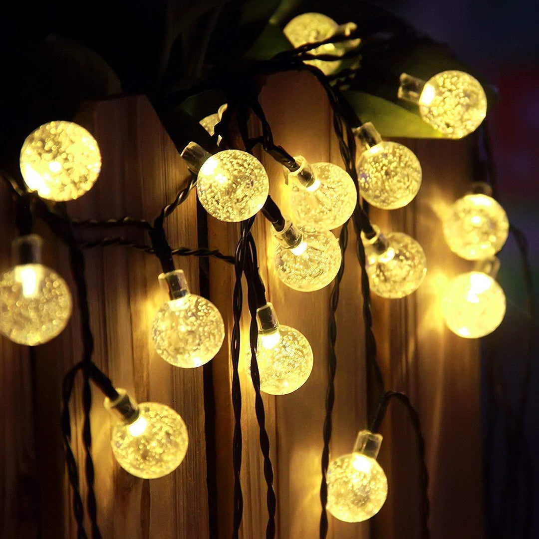 12M 8 Modes 100LED Solar String Light Crystal Ball Fairy Lamp Wedding Holiday Home Wedding Party - MRSLM