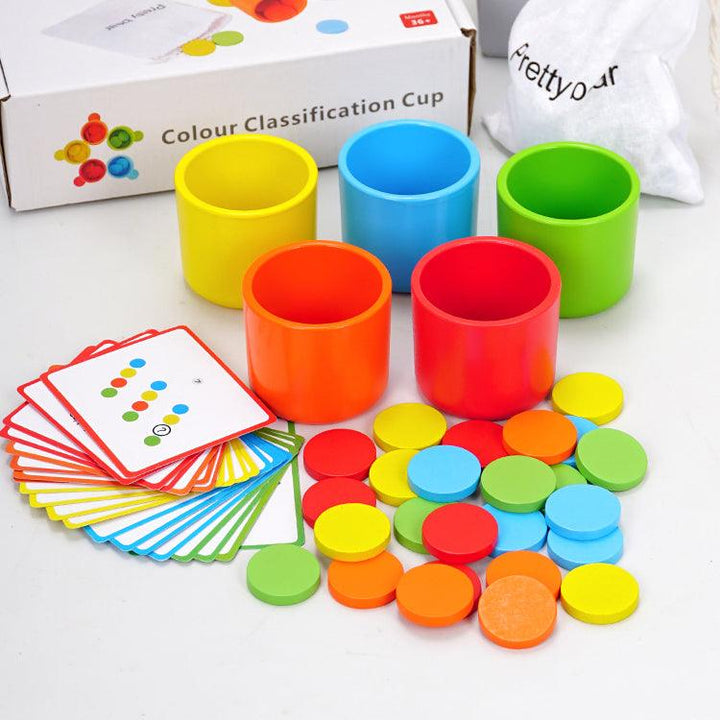 Montessori Wooden Color Classification Matching Toys Sets Kids Early Education - MRSLM