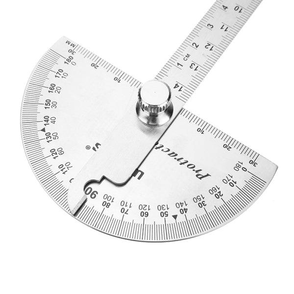 Wynns W0262A 90X150MM 180 Degree Stainless Steel Protractor Round Angle Ruler Tool - MRSLM