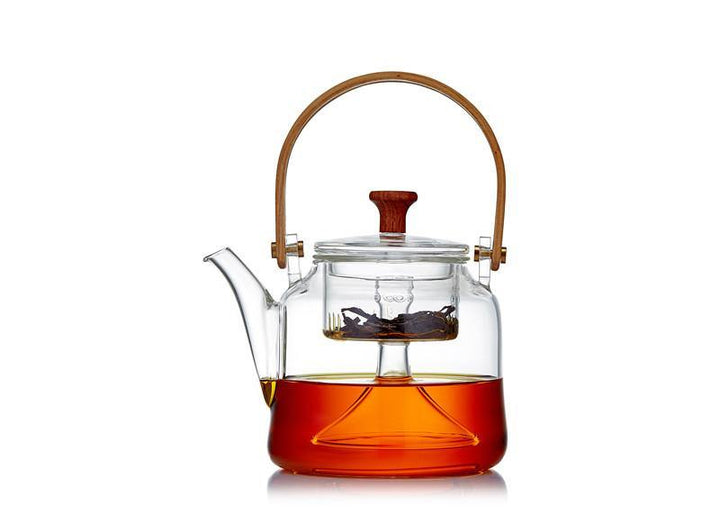Japanese Style Glass Bamboo Handle Teapot Kettle - MRSLM
