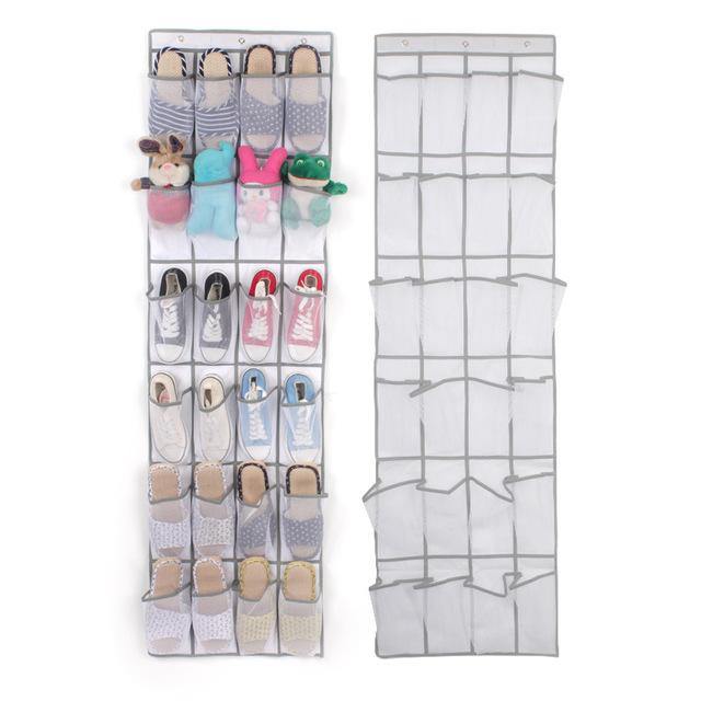 24 Pocket Shoe Space Door Hanging Organizer Rack Wall Bag Storage Closet Holder Wardrobe Shoes Socks Sundries Hanging Organizers - MRSLM