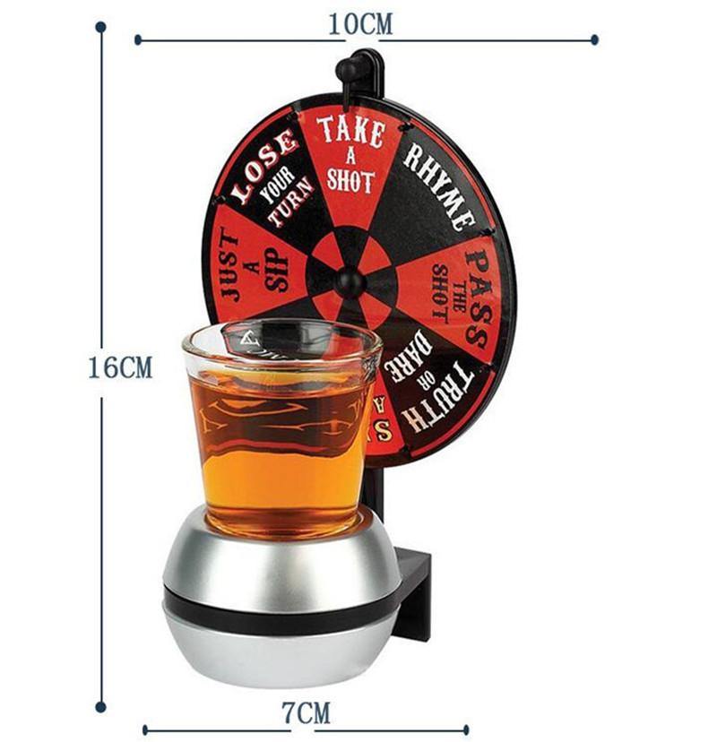 Funny Spinner Rotatable Beer Wine Glass Cup Wine Bar Party Drinking Game Kit Spin Shot Glass Bar Funny Tools Party Drinking Set (Photo color) - MRSLM