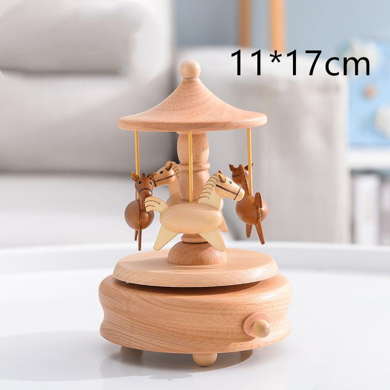 Music Boxes Innovative Rotating Musical Box Wooden Music Box Table Decoration - MRSLM