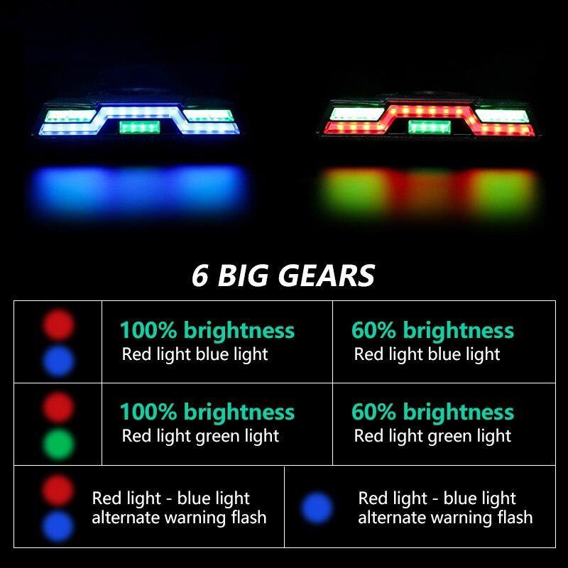 Waterproof Bicycle Tail Light USB Rechargeable Tail Light Bicycle Tail light 3 colors (Three color taillight USB) - MRSLM