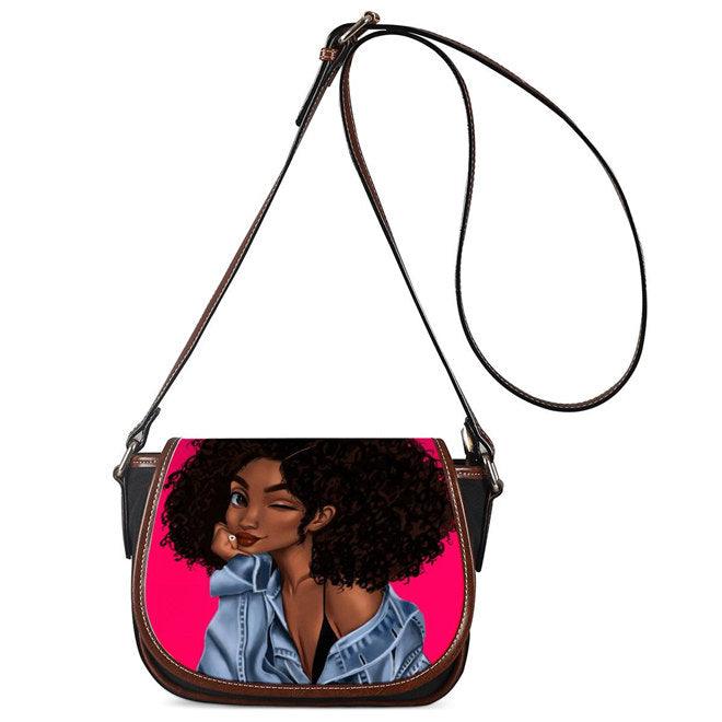 printed PU shell messenger bag, view 24 - MRSLM