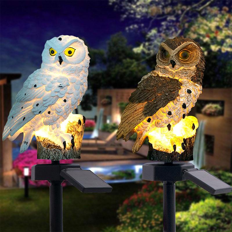 Solar Power LED Owl Lawn Light Home Outdoor Yard Landscape Garden Lamp Waterproof - MRSLM