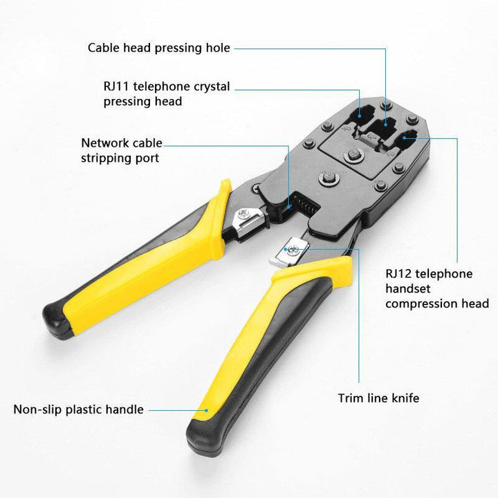 Handskit Network Cable Pliers Screwdriver Wire Stripper Tool Set with Cable Tester Spring Clamp Pliers - MRSLM