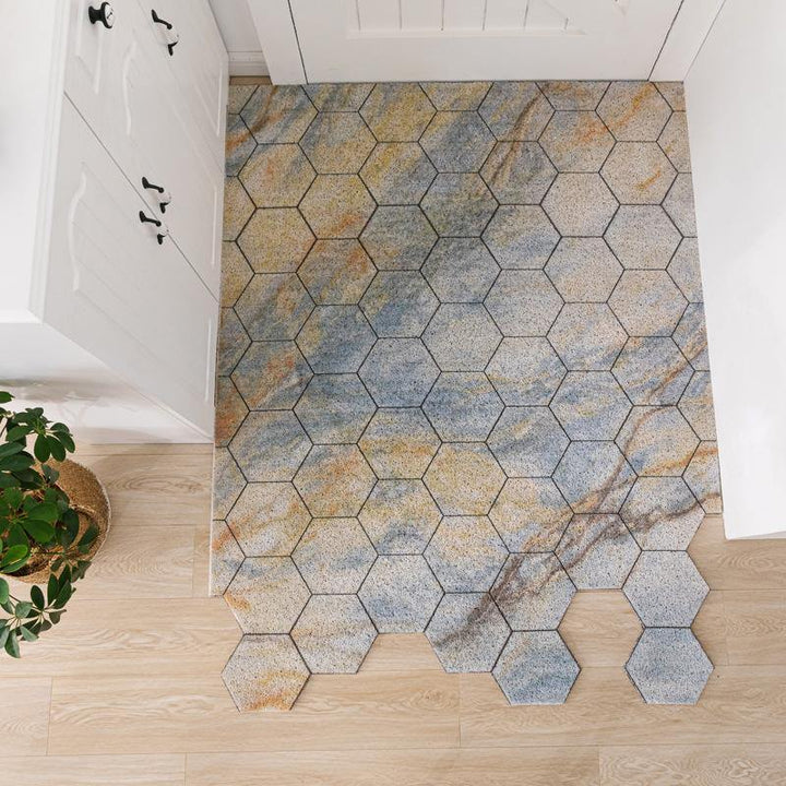 Non-slip Washable Hexagon Printed Custom Cut Doormat Carpet - MRSLM