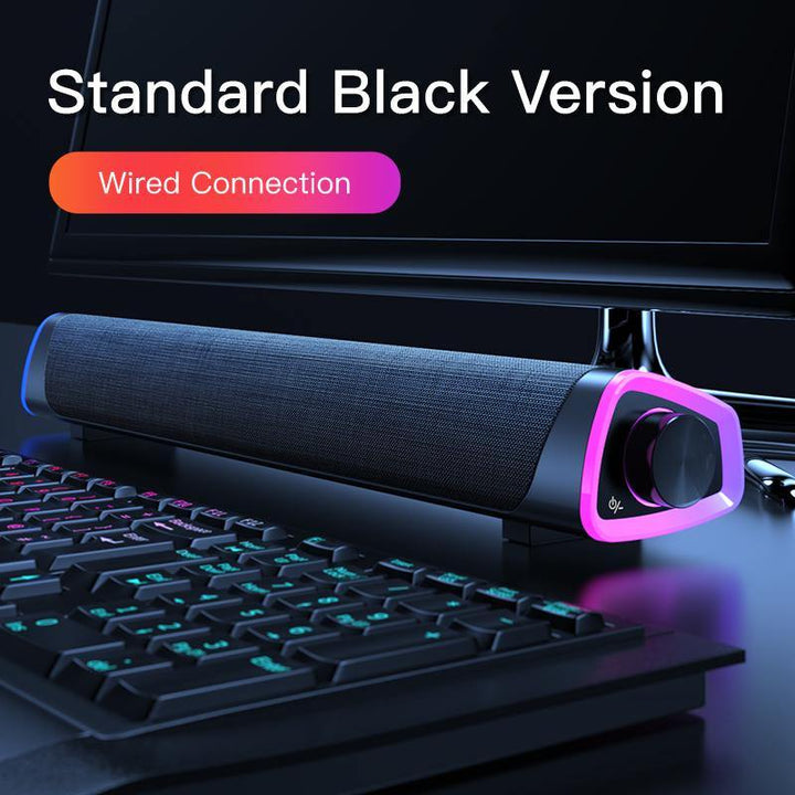 4D Computer Speaker Bar Stereo Sound subwoofer Bluetooth Speaker For Macbook Laptop Notebook PC Music Player Wired Loudspeaker - MRSLM