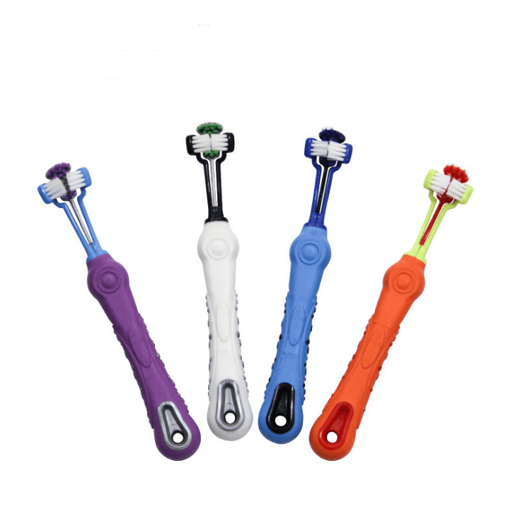 Three Sided Pet Toothbrush Dog Brush Bad Breath Tartar Teeth Care - MRSLM