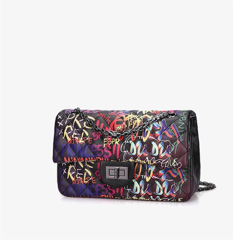 graffiti alphabet rhombus chain bag - MRSLM