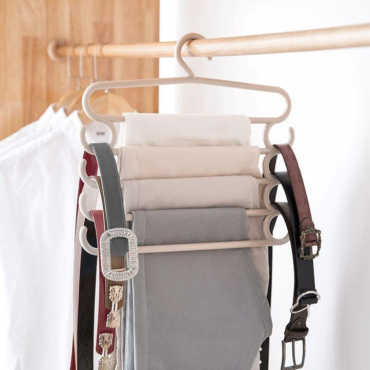 Stainless Steel Wardrobe Storage Type Pants Trousers Hanger Multi Layers Clothing Towel Storage Rack Closet Space Saver - MRSLM