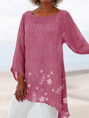 Small floral print round neck long sleeve - MRSLM