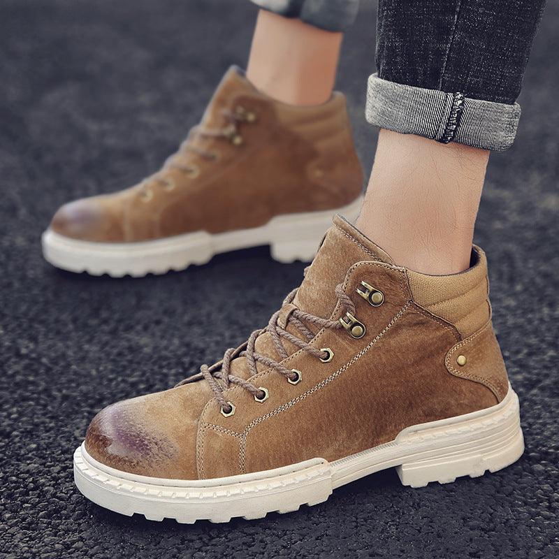 Men's soft leather lace-up boots - MRSLM