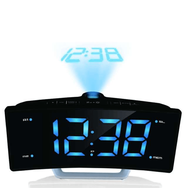 Curved Screen Projection Alarm Clock - MRSLM
