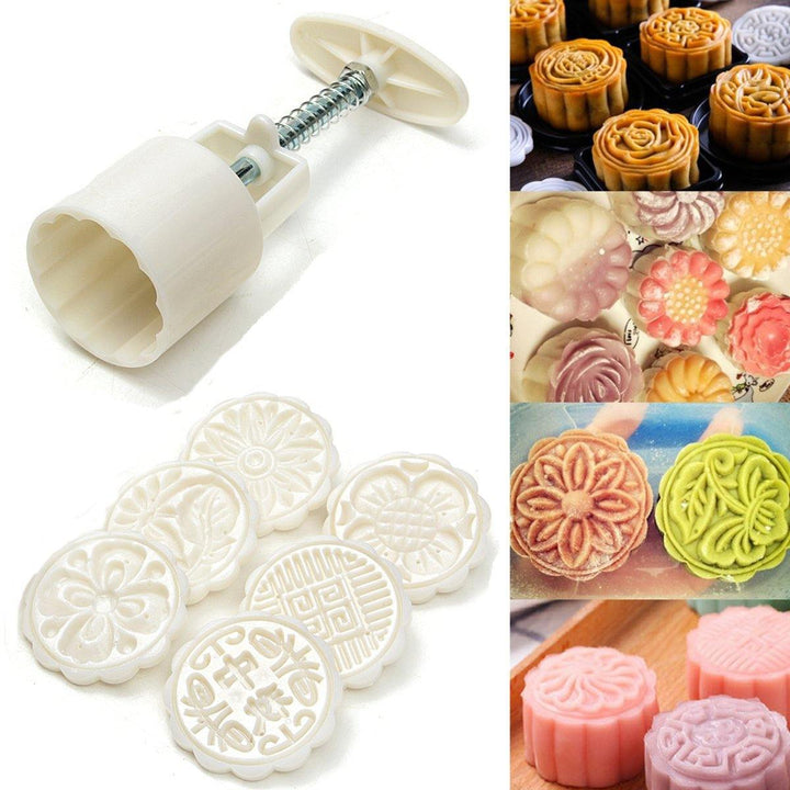 Creative 6 Styles Moon Cake Pastries Sugarcraft Baking Mold Fondant Cutter Decoration Tool - MRSLM