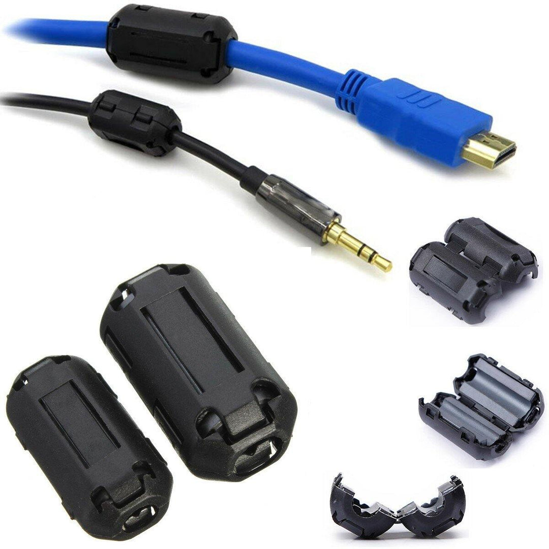 10Pcs Black Cable Wire Clamp Clip RFI EMI EMC Noise Filters Ferrite Core Case - MRSLM