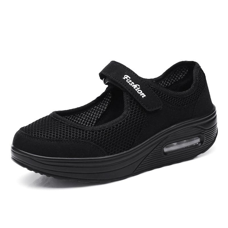 Women's thick-soled mesh walking shoes, view 4 - MRSLM