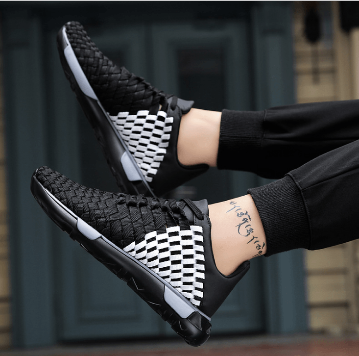 Summer pure hand-woven running shoes Korean version of the tide retro light breathable mesh shoes men's sports shoes 8213 - MRSLM