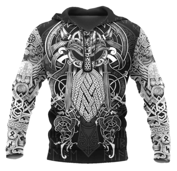 Viking Odin Best Viking Tattoo 3D Hoodies Men/women Hipster Streetwear Outfit - MRSLM