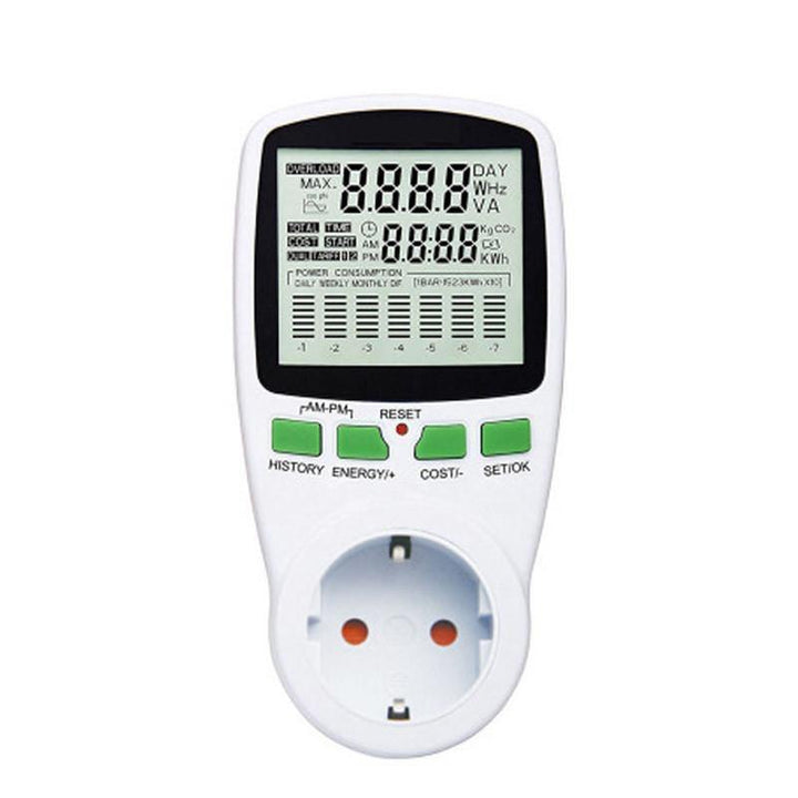 PM001 AC Power Meters 220V 50Hz Digital Wattmeter Energy Meter Watt Monitor Electricity Cost Diagram Measuring Power Energy Meter - MRSLM