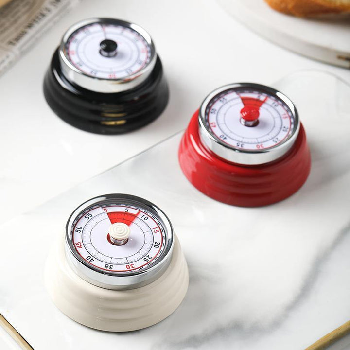 Stainless Steel Mechanical Kitchen Timer Magnet Round Shape Novelty Countdown Cooking Clock Alarm - MRSLM