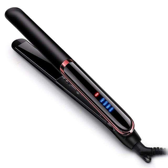LED display straight hair curling double with curling iron - MRSLM