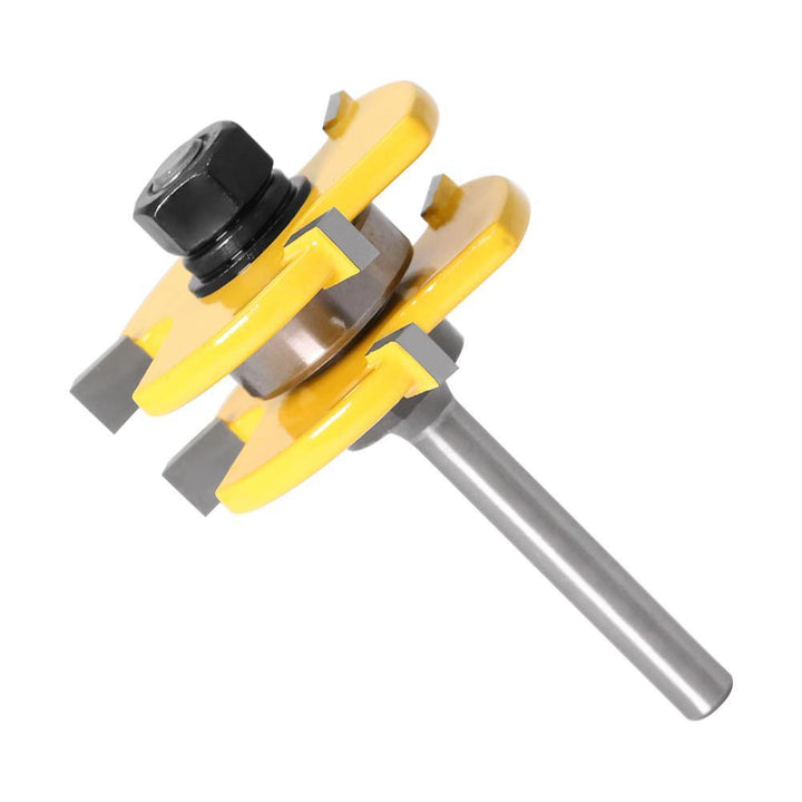 3Pcs 6mm 1/4 Shank Tongue & Grooving Joint Router Bit 45 Degree Lock Miter Router Set Stock Wood Cutting - MRSLM