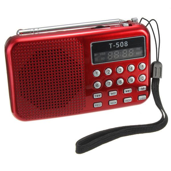 T508 LED Stereo FM Radio Speaker USB TF Card MP3 Music Player - MRSLM