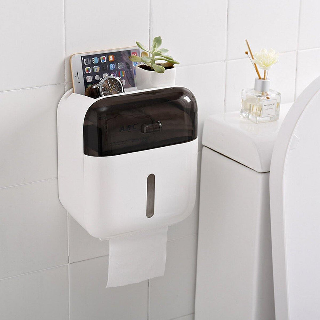 Black / / White / Green / Pink Household Non-perforated Creative Waterproof Double Bin Tissue Box Shelf Toilet Box - MRSLM