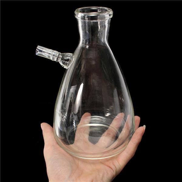 500ml 24/29 Lab Glass Filtering Flask Bottle 10mm Hose Vacuum Adapter - MRSLM