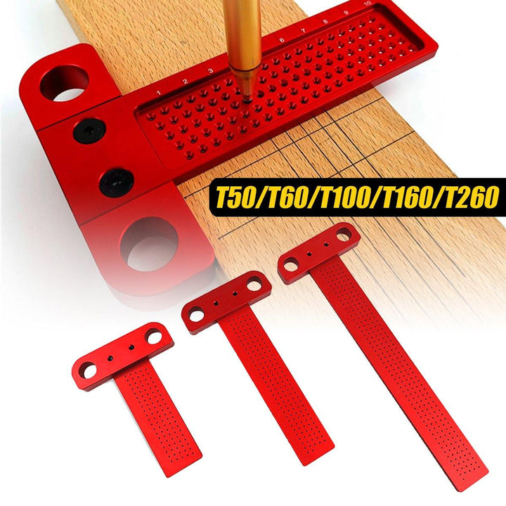 T50/T60/T100/T160/T260 T-type Ruler Hole Scribing Measuring Woodworking Marking Scriber - MRSLM