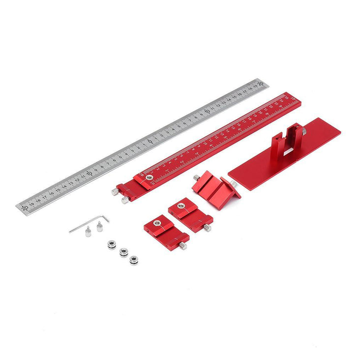 Drillpro Red Aluminum Alloy Metric/Inch Cabinet Hardware Jig 4mm 5mm Drill Guide Cabinet Handle Template Jig - MRSLM