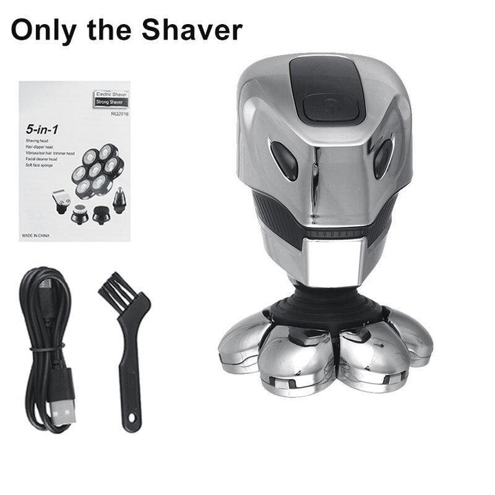 5 in 1 7D Electric Rotary Shaver Wet & Dry Razor Men Bald Head Shavers USB Rechargeable Nose & Ear Hair Trimmer Facial Cleaning Brush - MRSLM