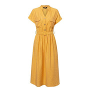 Casual short sleeve slim dress - MRSLM