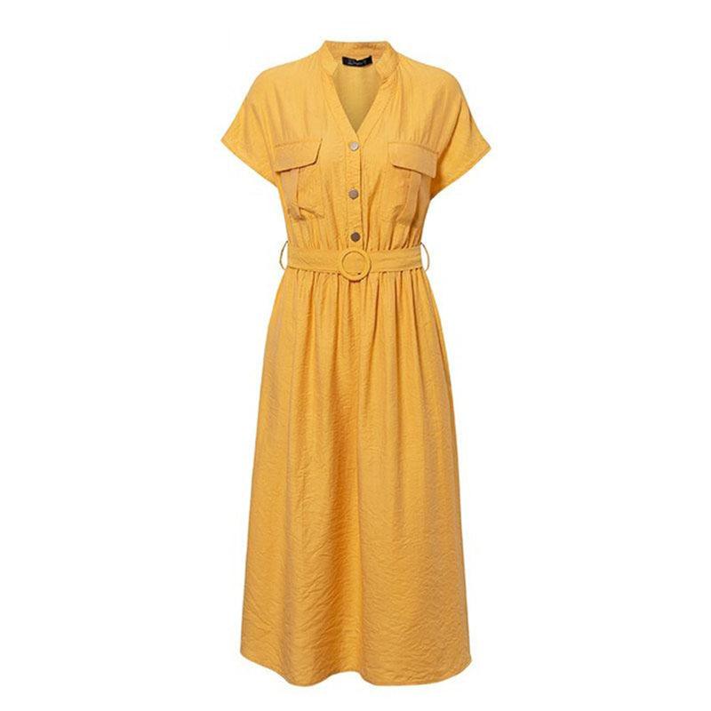 Casual short sleeve slim dress - MRSLM