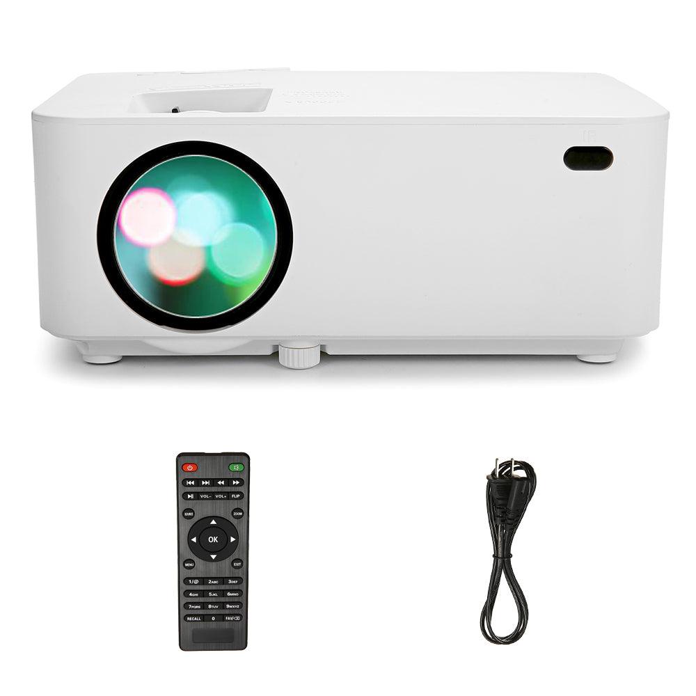 New Version Mini Projector 176" Display 1080P Full HD LCD Movie Projector, 50,000 Hours Lamp Life Home Theater Video Projector with HDMI/AV Cable and Remote for HDMI USB SD VGA AV TV Laptop Game - MRSLM