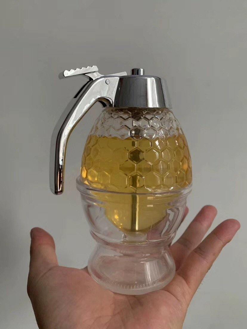Squeeze Bottle Honey Jar Container Bee Drip Dispenser Kettle Storage Pot (Transparent) - MRSLM