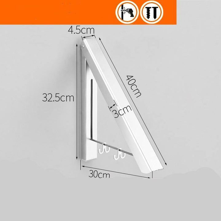 Punch-free Space Aluminum Foldable Invisible Folding Retractable Wall Hanger for Waterproof Hanging Underwear Coat Hanger - MRSLM