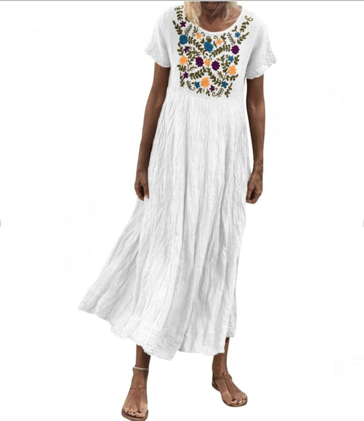 Women's boho long skirt sleeveless loose dress - MRSLM