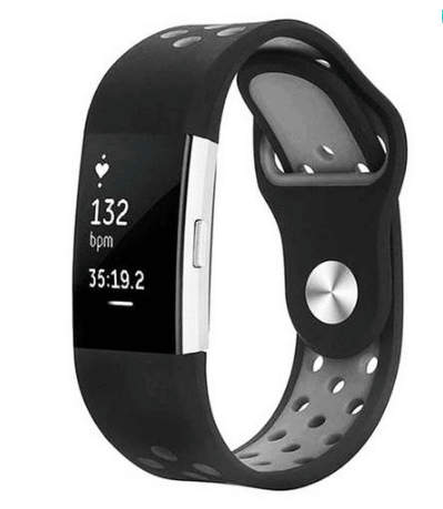 Fitbit Strap Charge2 Monochrome Round Hole Silicone Strap - MRSLM