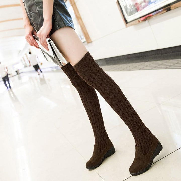 Slim wool stretch over knee boots - MRSLM