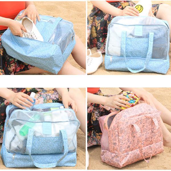 Honana HN-TB06 Dry Wet Depart Bag Travel Waterproof Swimming Bag Beach Organizer Tote Storage Bag - MRSLM