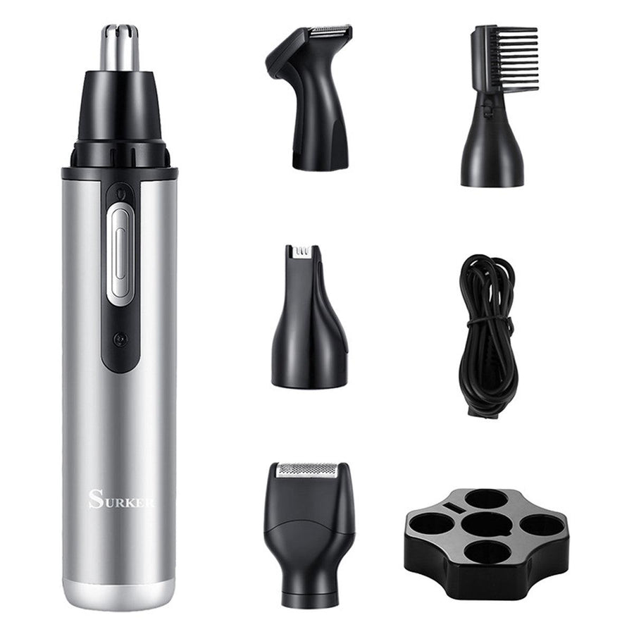 5 in 1 Men Hair Clippers Trimmer Cordless Rechargeable Nose Ear Beard Trimmer Shaver Set - MRSLM