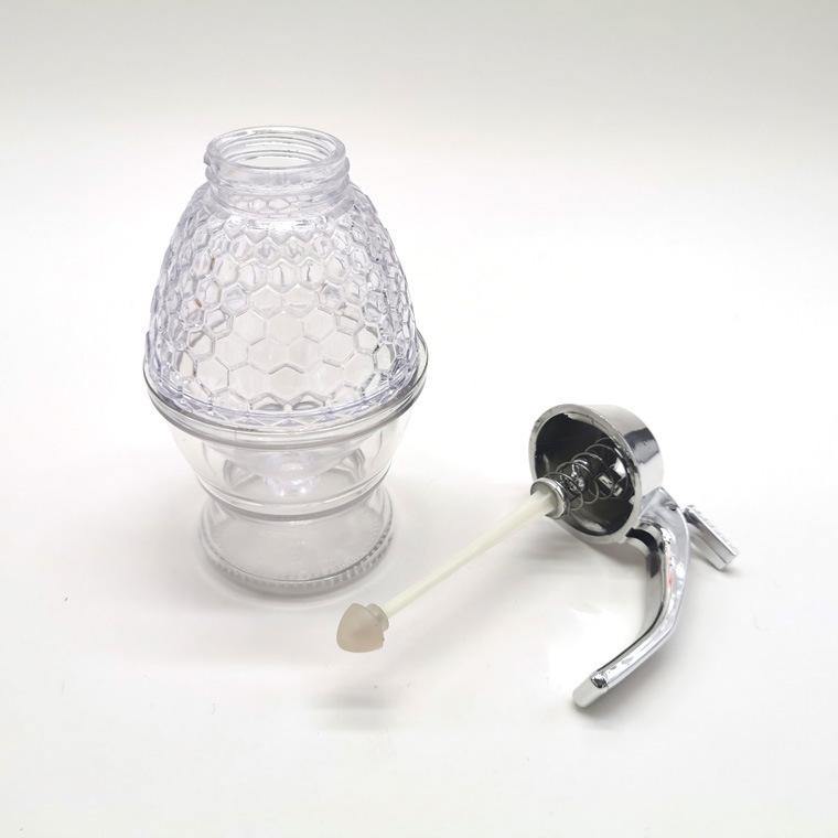 Squeeze Bottle Honey Jar Container Bee Drip Dispenser Kettle Storage Pot (Transparent) - MRSLM