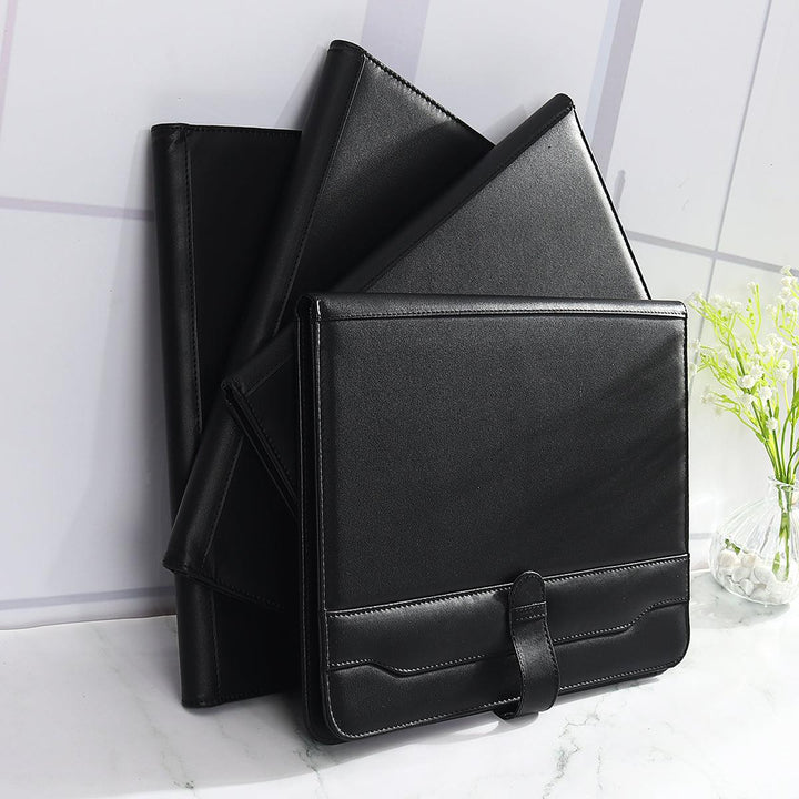 A4 Conference File Folder Soft Leather Portfolio Organiser with Calculator Travel Journal Daily Plan Business Supplies - MRSLM