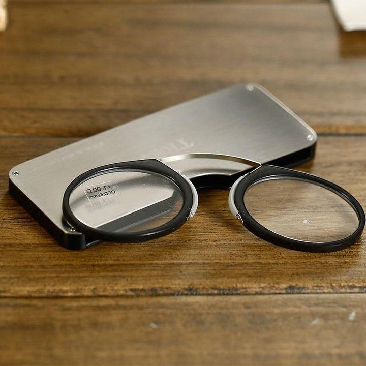 Nose Resting Portable Pocket Wallet Presbyopic Hypermetropic Reading Glasses - MRSLM