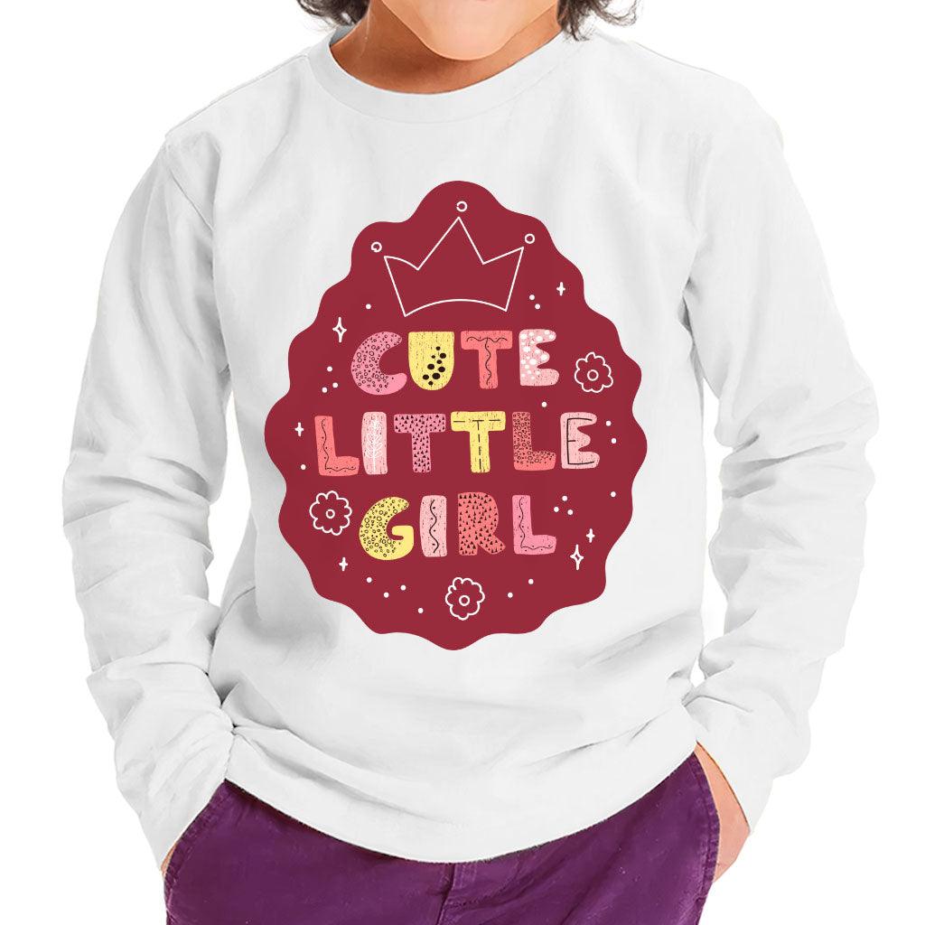 Cute Little Girl Toddler Long Sleeve T-Shirt - Kawaii Kids' T-Shirt - Printed Long Sleeve Tee - MRSLM